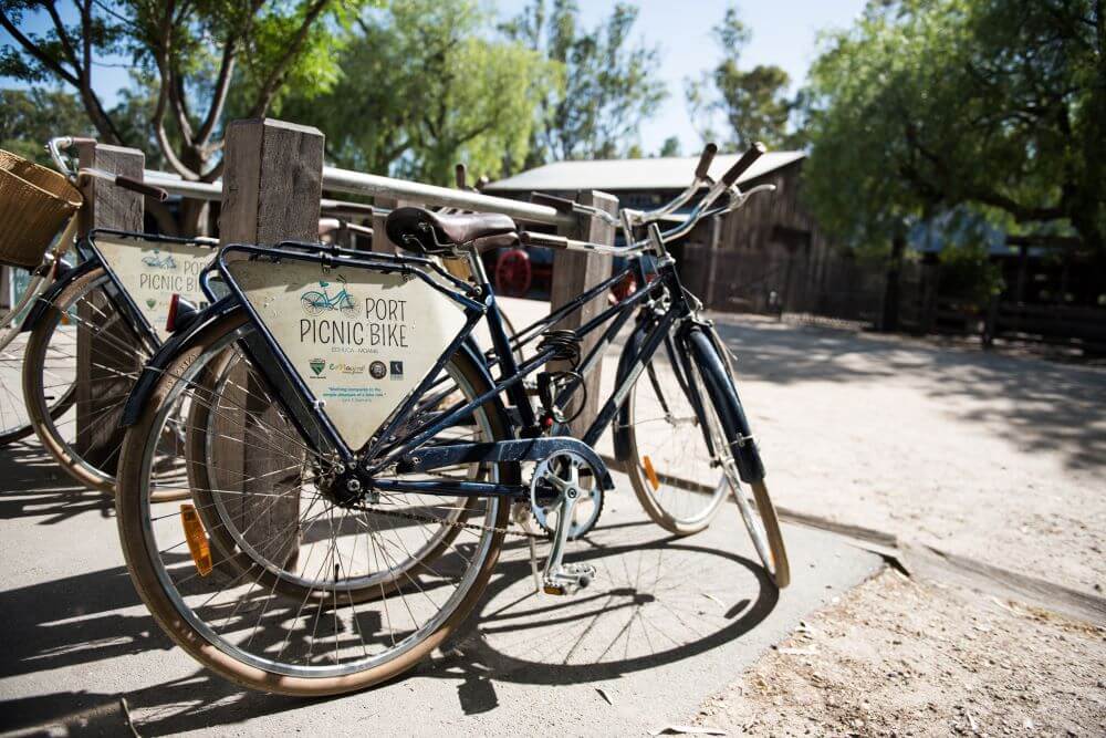 Bikes for hire at the Port of Echuca 